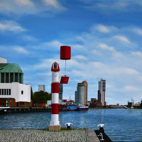 2022-Rotterdam-Maas-vanaf-de-Mullerpier-acryl-op-doek-80x120-cm