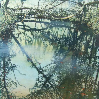 Marcel-van-Hoef-Forest-Lake-IV-80-x-80-cm.-egg-tempera-on-canvas-2025-kopie