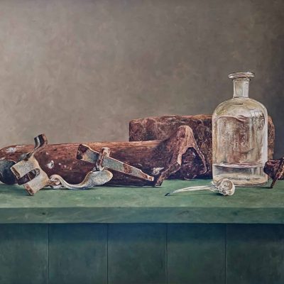 Stilleven-met-schedel-en-dakpan