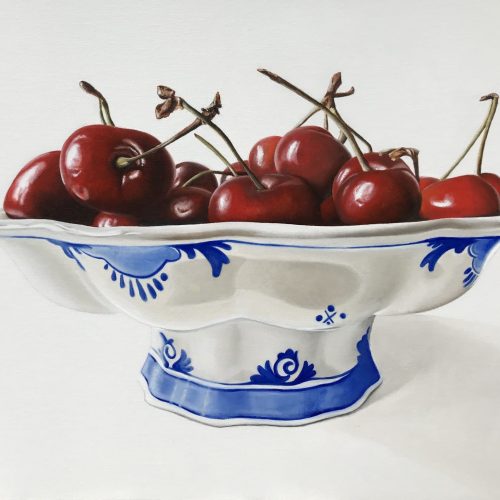 rode-kersen-in-delfts-blauwe-kom-100x80-olieverf-op-doek-2950-1